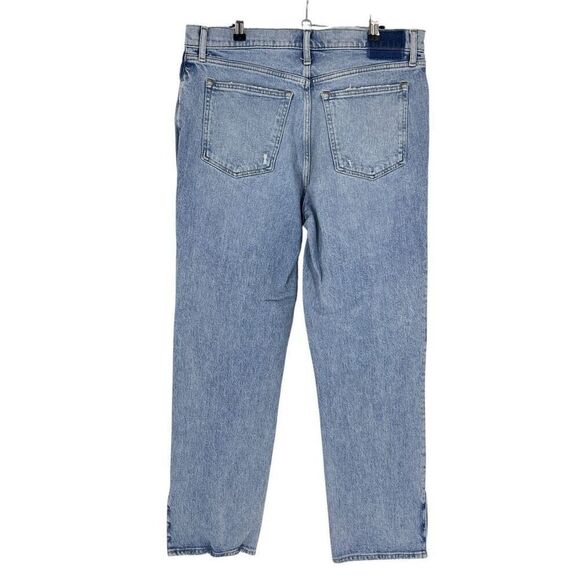 Abercrombie & Fitch 90s Straight Ultra‎ High Rise Jeans Women's 32/14S Slit Hems - Picture 2 of 7